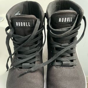 Like new nobull high-top black white canvas trainer
